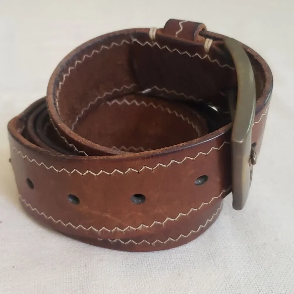 Genuine Leather Belt Mens 38 Rustic 1.5